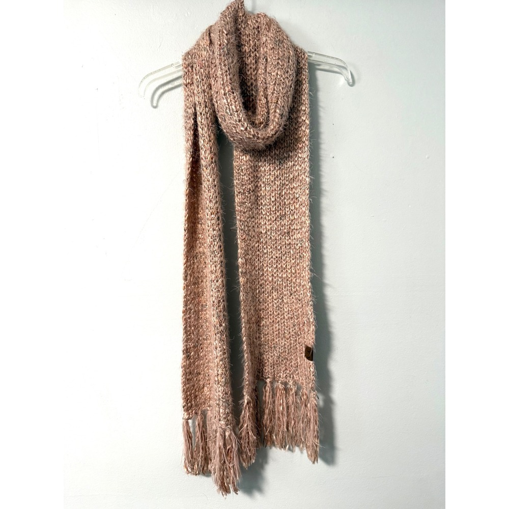 C.C. Pink Confetti Chunky Knit Long Scarf with Fringed Trim RN 88320